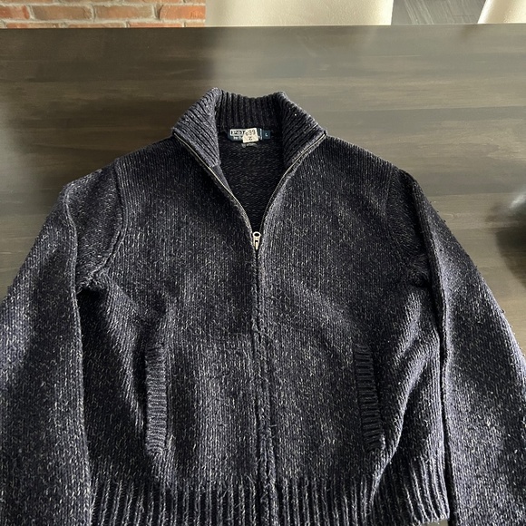 Ralph Lauren Mens thick chunky wool zip up cardigan - size L - Picture 2 of 4